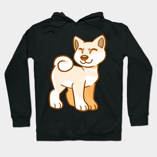 Happy Shiba Inu - White Hoodie by leashonlife